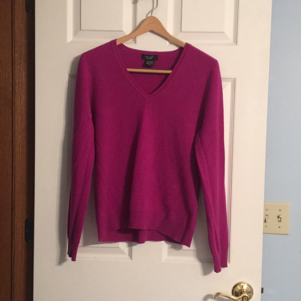 Lord & Taylor Purple 100% Cashmere Sweater